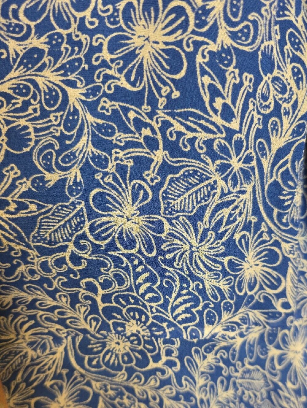 French Connection Blue Printed Spaghetti Strap Mini Dress with Border Trim - Picture 3 of 6